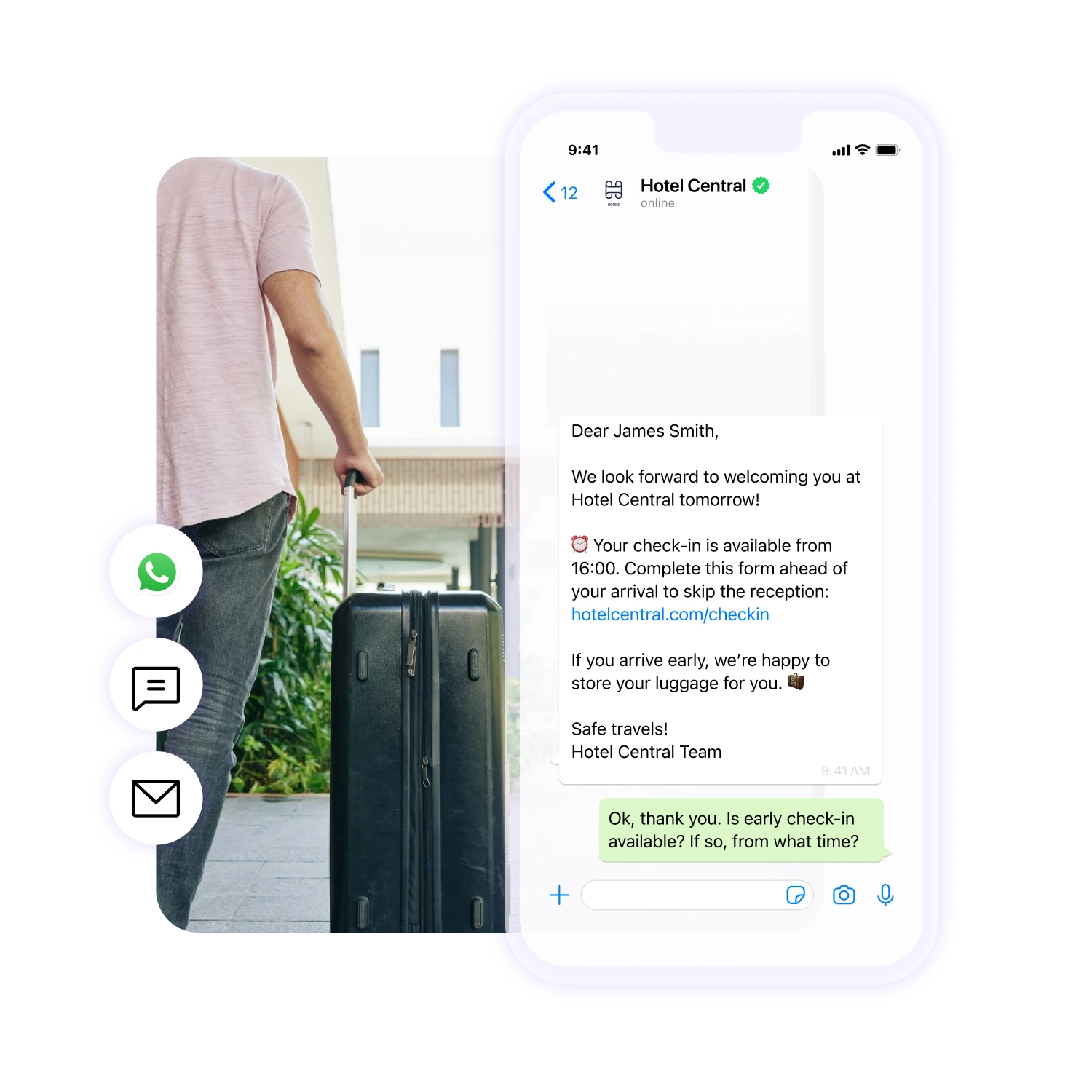 Pre-arrival hotel welcome messages