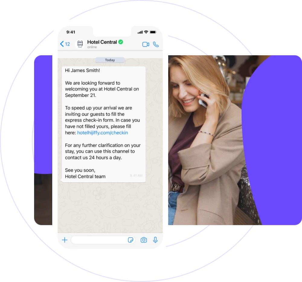 Automate check in out hotel review management es