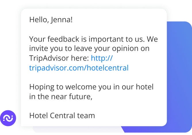 Guest reviews campaigns whatsapp chatbot for hotels es