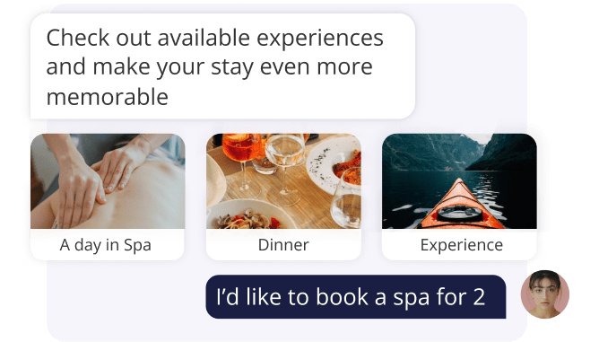 Upsell and cross sell v2 whatsapp chatbot for hotels es