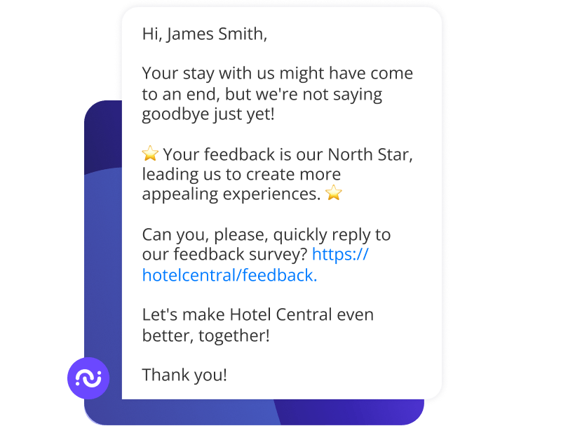 Satisfaction surveys guest messaging & communication