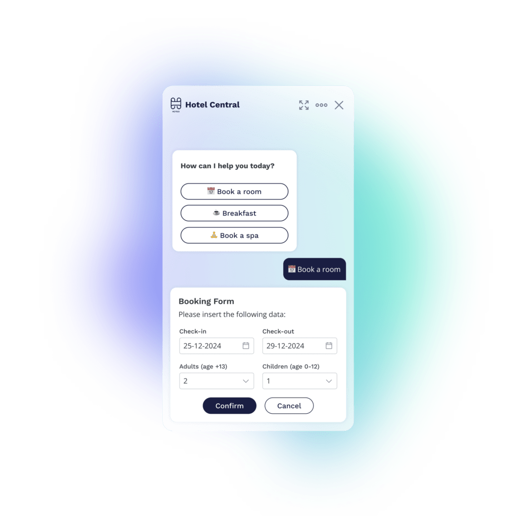 Booking chat based booking booking assistant de