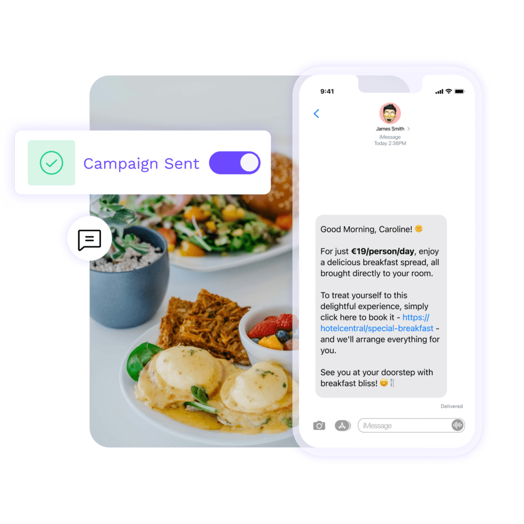 Landing page sms marketing campaigns live chat for hotels
