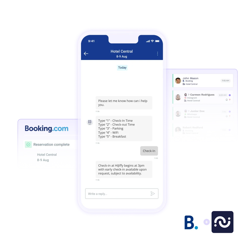 Booking. Com 1 booking. Com chatbot de