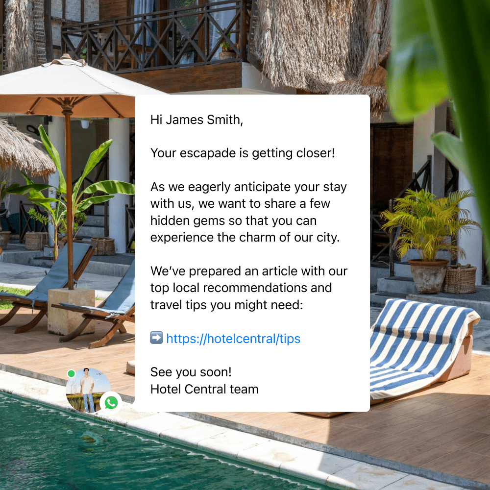 Arrival welcome message new homepage [en]