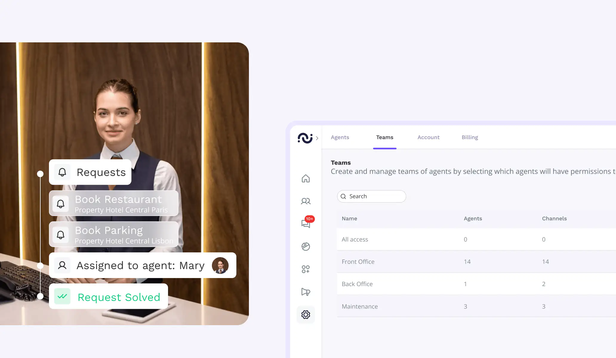 Agents teams team management new homepage [en]