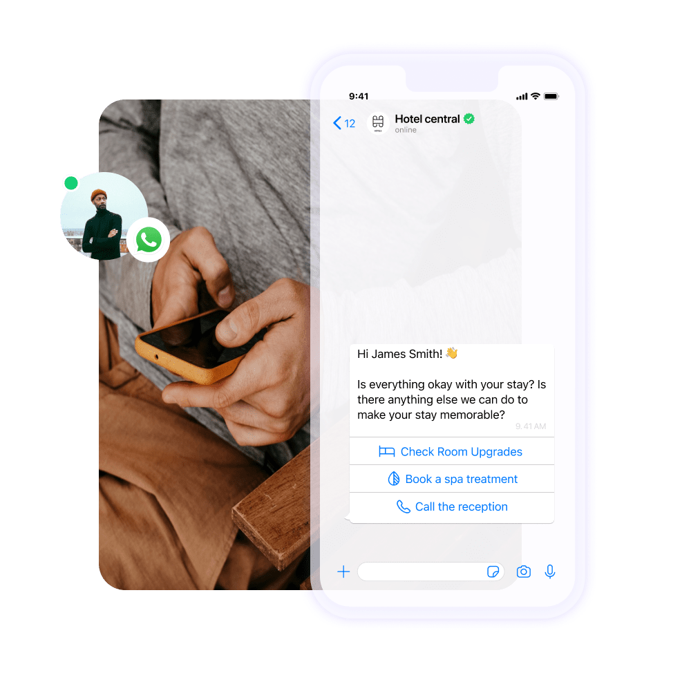 Landing page whatsapp chatbot virtual concierge